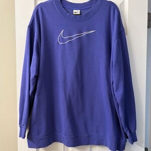 Nike Women's Royal Blue Sweatshirt with Swoosh